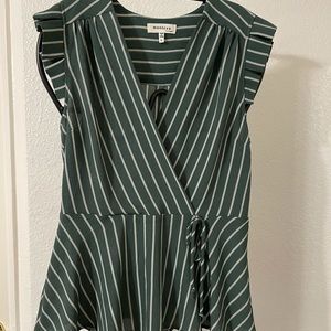 Ladies Sage Green Wrap Top